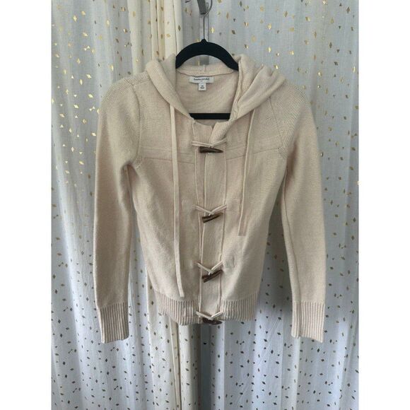 Banana Republic Factory Wool Blend Toggle Closure Hooded Hoodie Cardigan XS - Picture 2 of 7